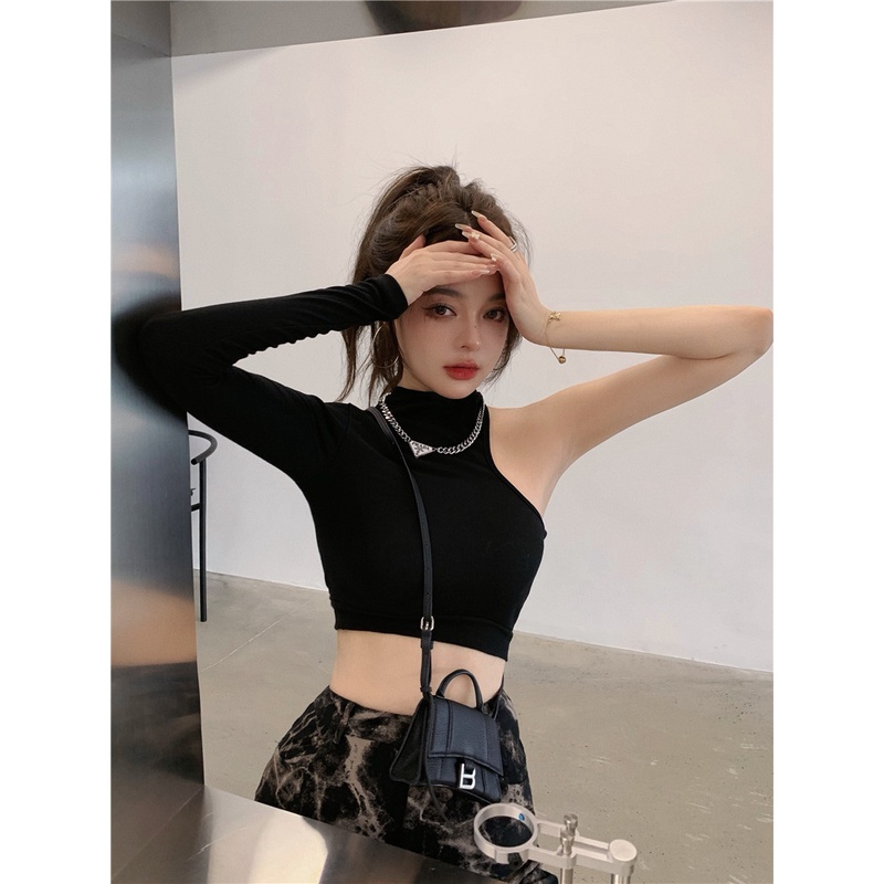 Áo thun kiểu nữ tay lệch Emilyshop ulzzang