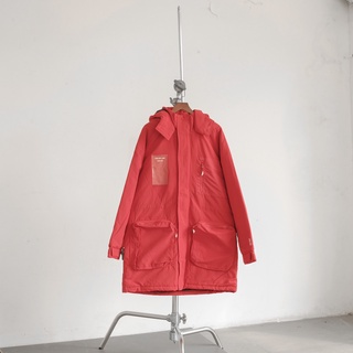 Áo Khoác Gió Bershka Parka Chống Gió Chống Mưa Màu Đỏ