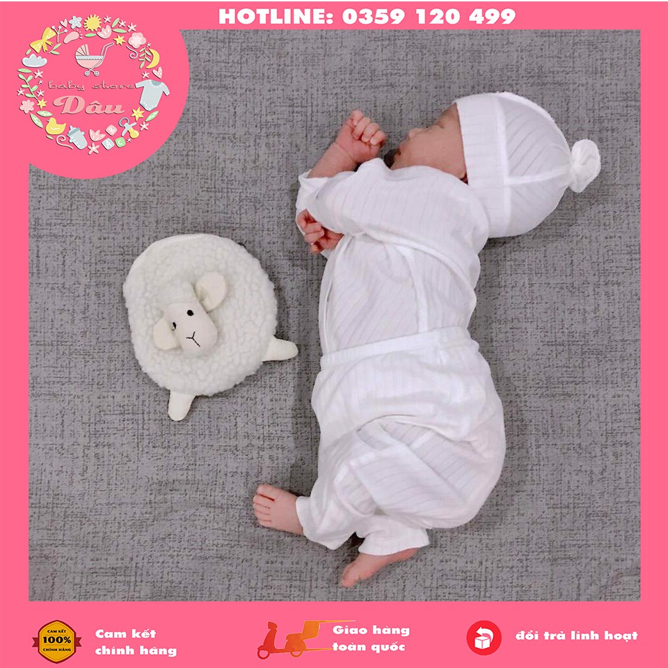 Set sơ sinh Kimono cài lệch HRNEE - vải modal siêu mịn - size 0-6 tháng