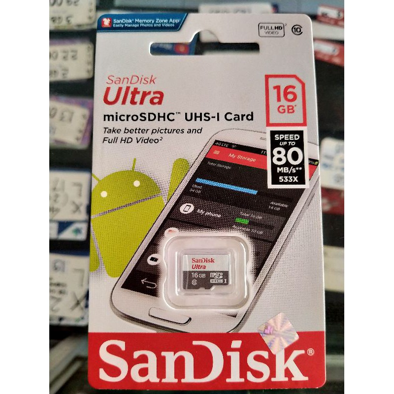 Thẻ Nhớ Sandisk Ultra 16gb Class 10 Micro Sd