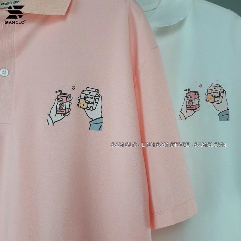 [Rẻ vô địch] Áo thun có cổ , áo polo tay lỡ unisex tay cầm sữa freesize 38-65kg