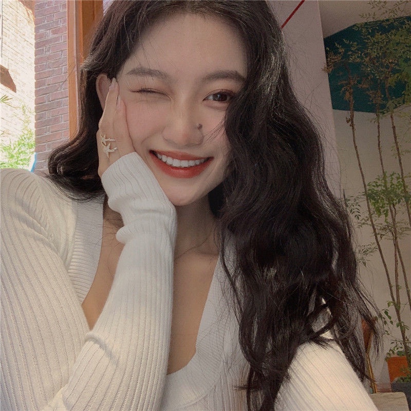 COZOK Áo Len Tay Dài Dáng Ôm Quyến Rũ Dễ Phối Đồ Cho Nữ