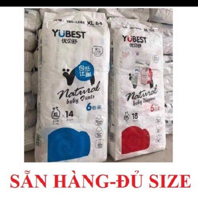(Sỉ -lẻ giá tốt) Bỉm Yubest/ Yubest Angel dán/quần L96/l78Xl84/XL72/XXl72/S132/M108/L96/XL/72