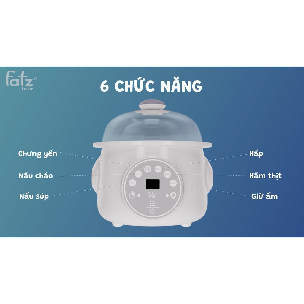 Nồi hầm cách thuỷ thông minh 2 tầng Fatzbaby STEW 2 FB9110ZT 1 lít