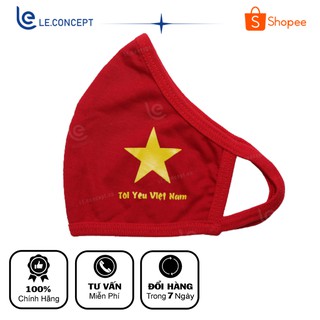 Khẩu Trang Vải Kháng Khuẩn Cờ Đỏ Sao Vàng LE.CONCEPT Co Giãn Dễ Chịu Bảo Sức Khỏe Toàn Diện