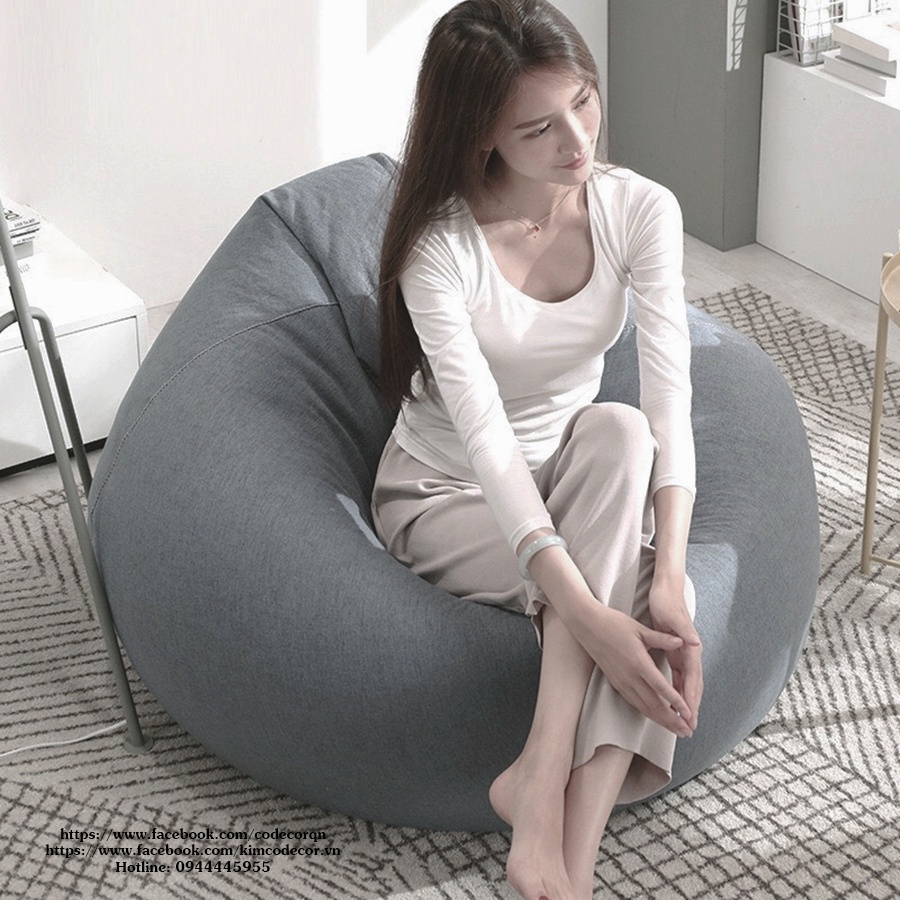 Ghế bố lười hạt xốp 100x120cm(đã kèm xốp)