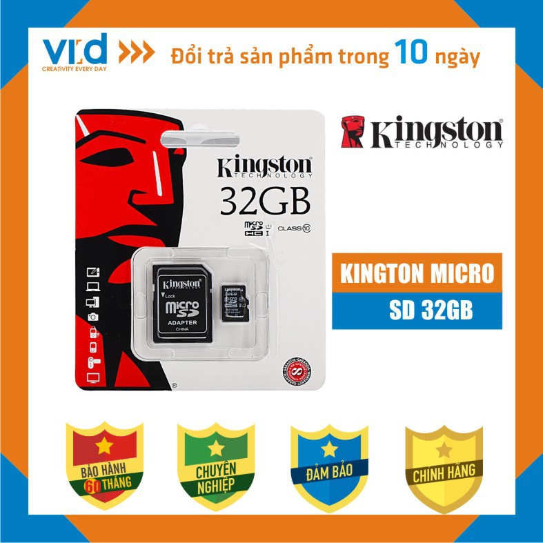 [QUÀ TẶNG] Thẻ Nhớ KINGTON MICRO SDHC 128GB, 64GB, 32GB - Bảo hành 5 năm | WebRaoVat - webraovat.net.vn