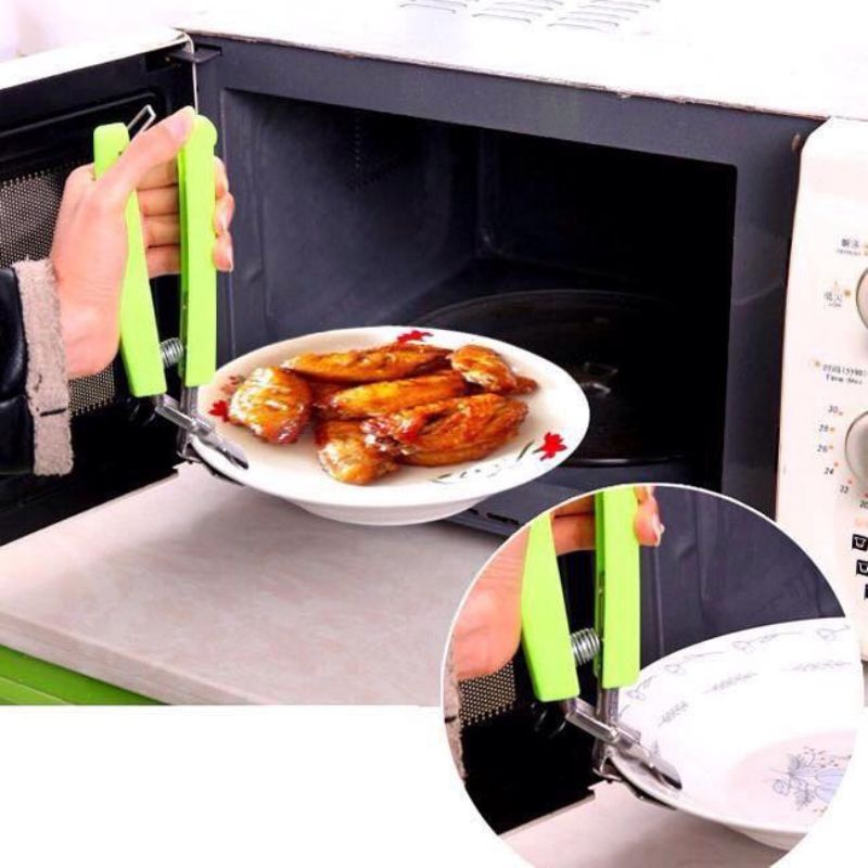 Dụng cụ kẹp inox có lò xo gắp thức ăn chống nóng tay cầm