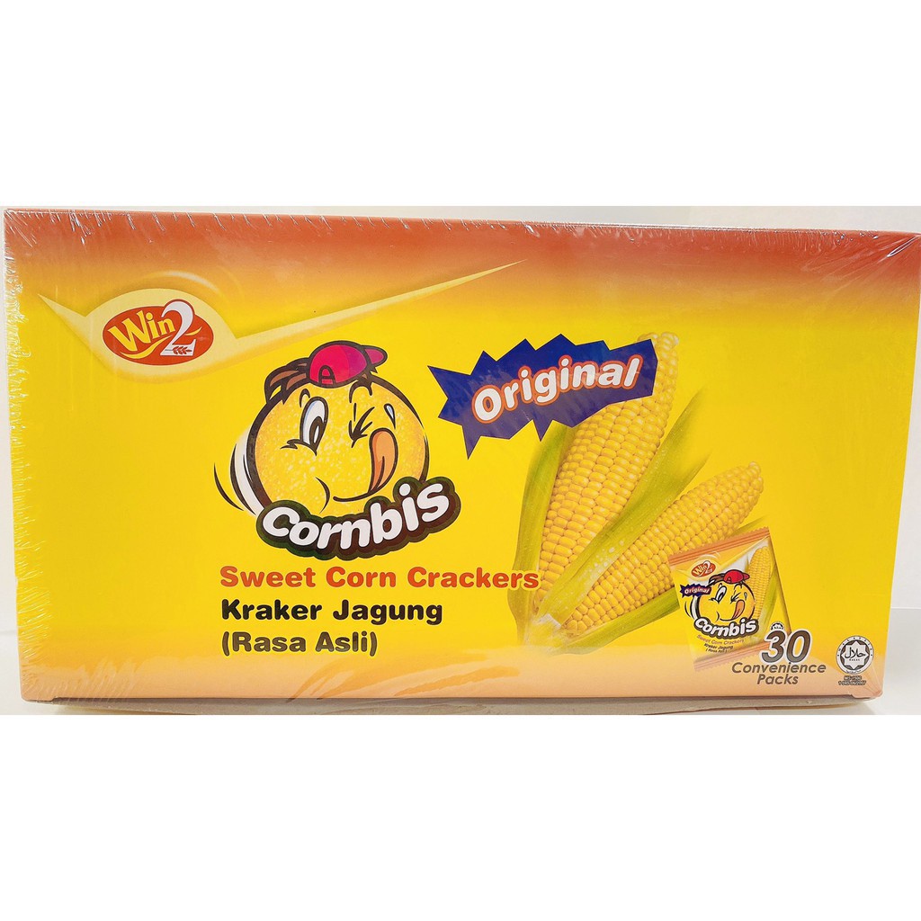 Bánh Bắp Cornbis Win2 Sweet Corn Crackers 540g (Hộp Lớn 30 gói)