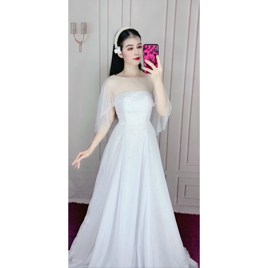 ĐẦM  2 IN1 LƯỚI XOÈ ĐÍNH HẠT KÈM CHOÀNG FULL SIZE S /m/L /XL