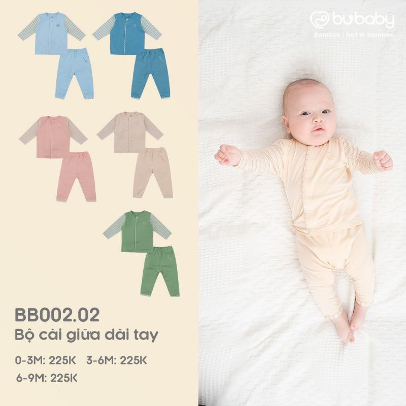 Bộ Sơ Sinh Cài Giữa BU Bambus B5 • 0-3M 3-6M 6-9M • Choding Home