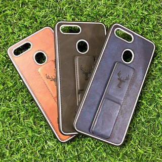 Oppo F9 - Ốp lưng TPU da mềm họa tiết đầu hươu sừng kèm giá đỡ thời thượng