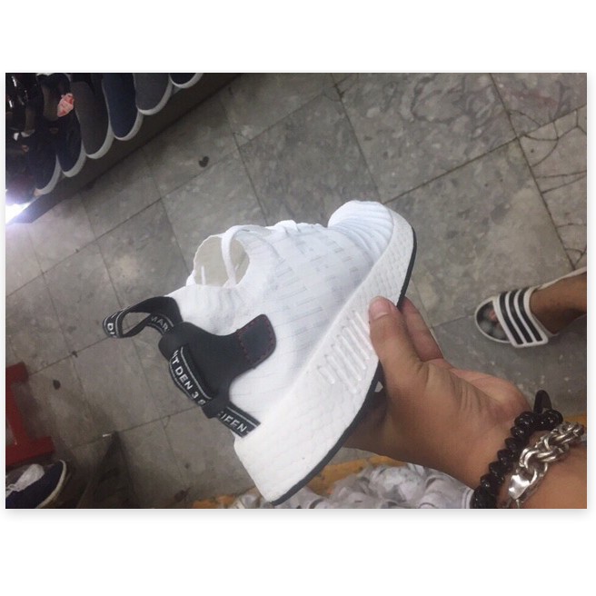 Sắn hàng giá rẻ -  GIẦY THỂ THAO Sneaker NMD R2 WHITE BLACK ^