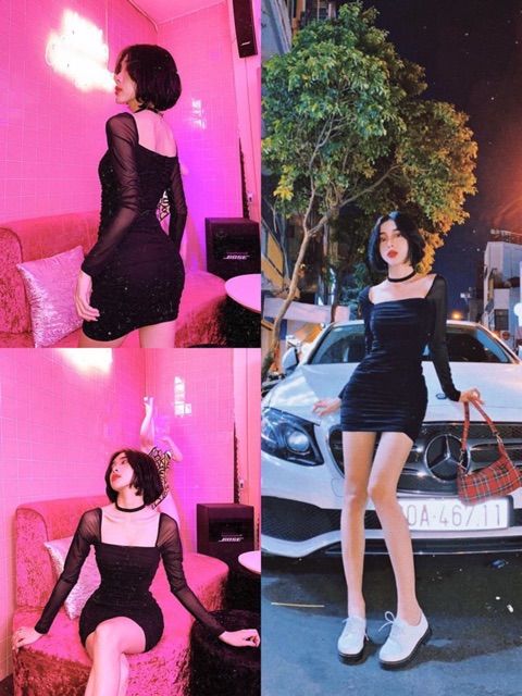 Đầm body phối lưới yoona