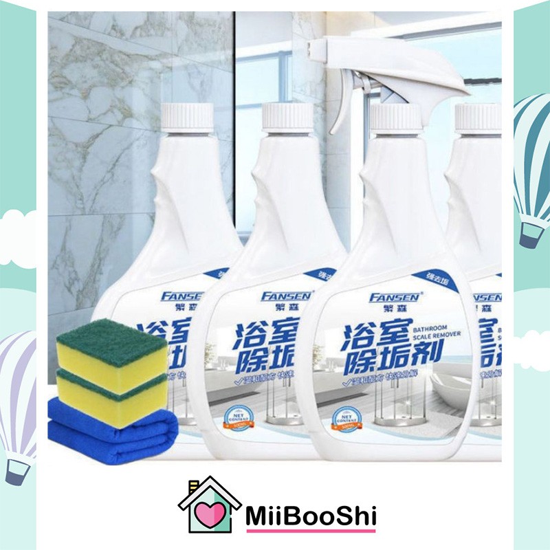 Bình xịt tẩy rửa đa năng siêu sạch tẩy cặn canxi trên kính và inox cho nhà tắm nhà bếp siêu sạch MiibooShi PVN17572