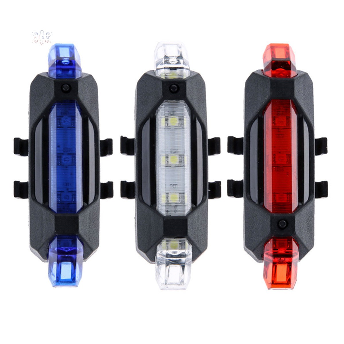 ZFXW Portable USB Rechargeable Bike Bicycle Tail Rear Safety Warning Light Taillight  Lamp Super Bright @VN