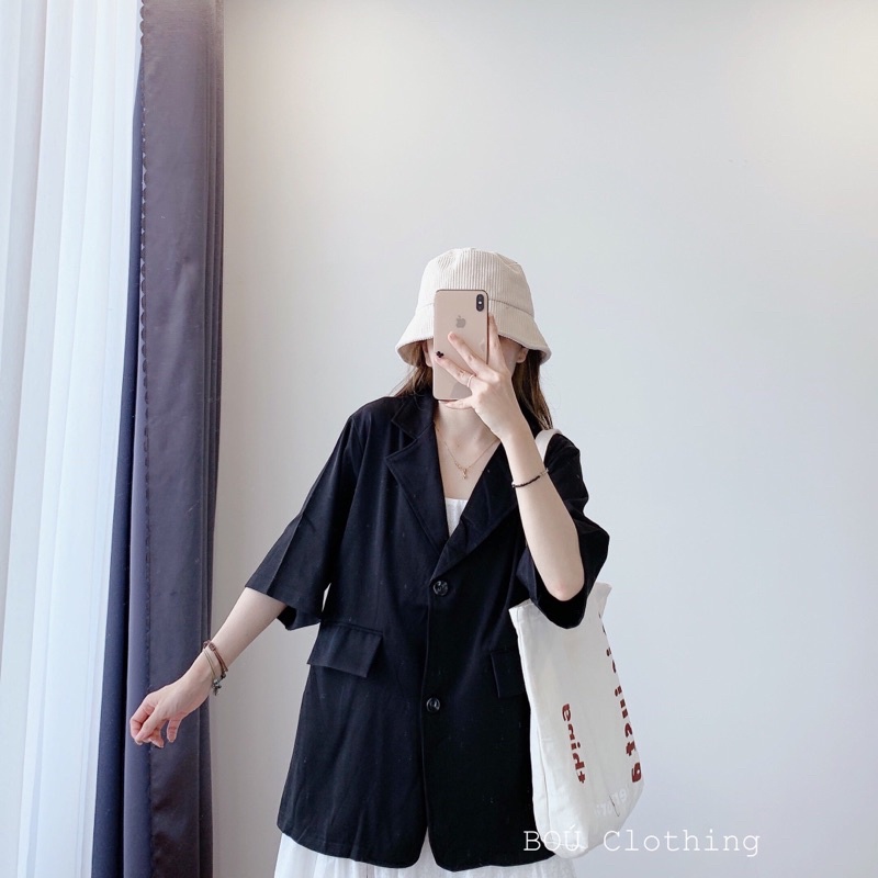 Áo blazer tay ngắn thanh lịch chất đẹp dành cho nữ (Ảnh thật) | BigBuy360 - bigbuy360.vn