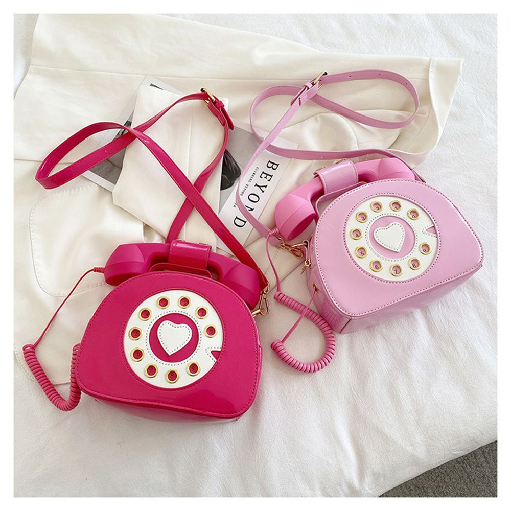 UPSTOP Women's PU leather Crossbody Bag 3D Telephone Shaped Shoulder Bag Personality Funny Stylish