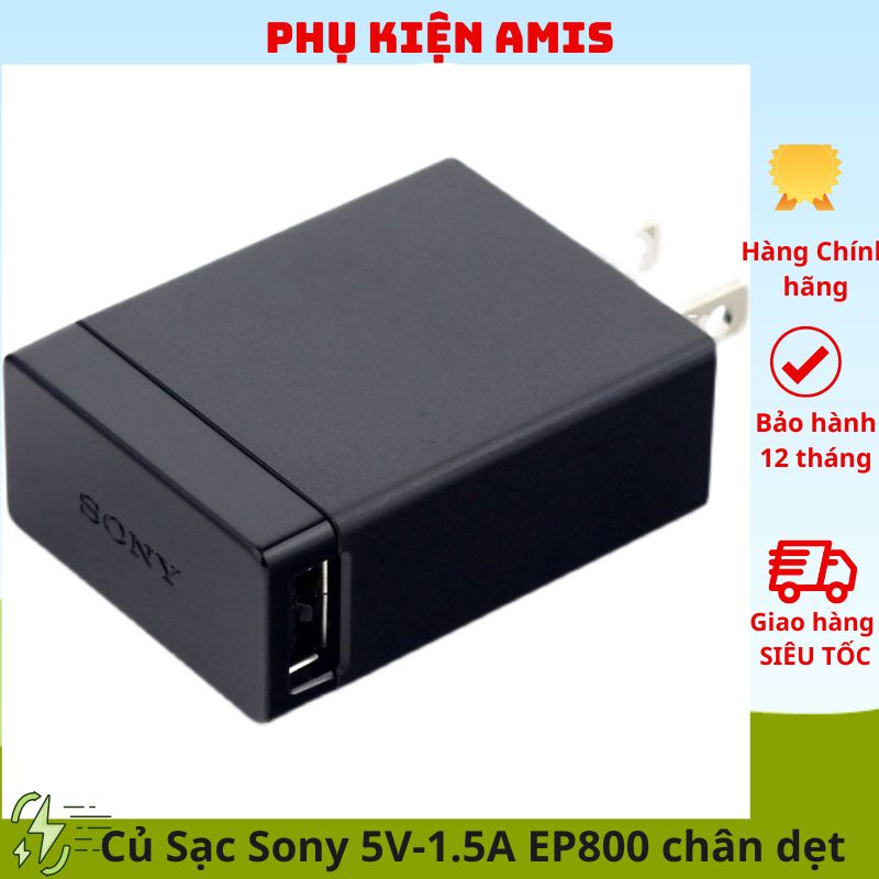 Củ Sạc Sony 5V-1,5A zin theo máy Xperia Z,Z1,Z2,Z3 ,Củ Sạc Sony EP800 chân dẹt