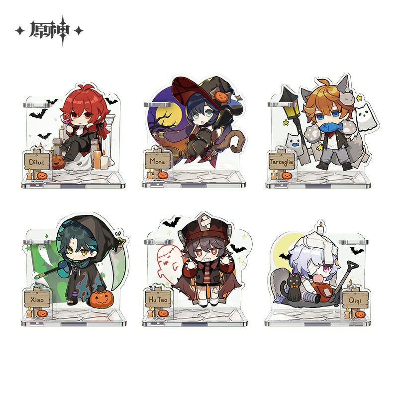 [có sẵn]  mô hình nhân vật standee acrylic genshin impact trick or treat chính hãng từ official shop