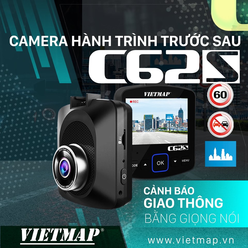 {CHUYVIETM - giảm 150k} Camera hành trình Vietmap C62S ghi hình 4K cùng lúc trước sau Tặng kèm thẻ nhớ tùy chọn | BigBuy360 - bigbuy360.vn
