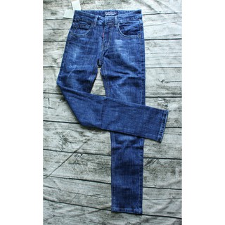 Quần jeans nam xanh đậm mài