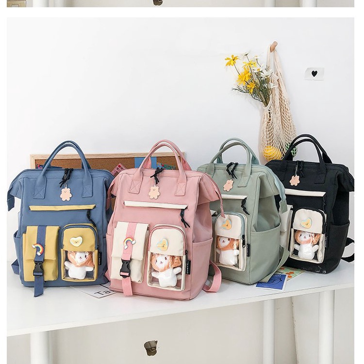 Balo ulzzang đi học nam nữ chống thấm dáng vuông siêu chất BAG U VUP24