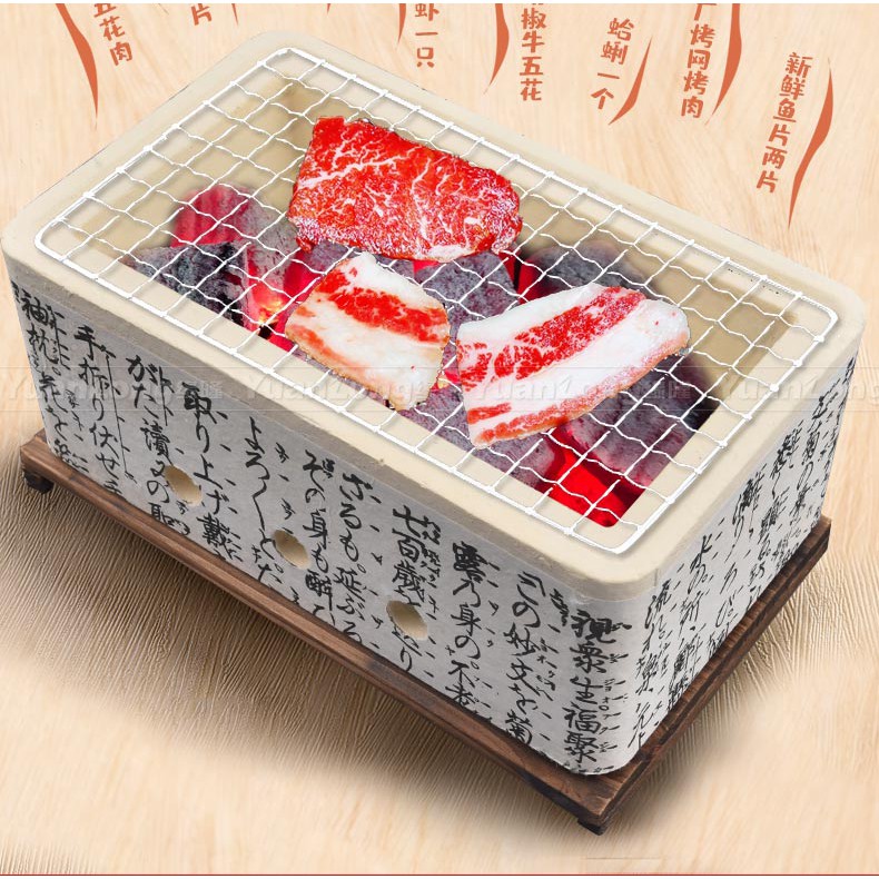 Bếp nướng than hoa bằng đất sét kiểu Nhật Bản