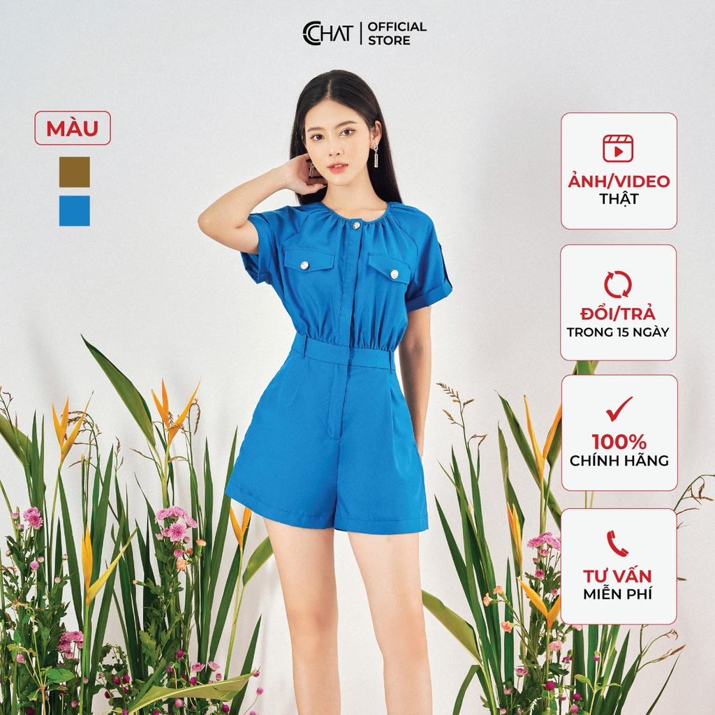 Jumpsuit Nữ 𝐂𝐂𝐇𝐀𝐓 Cổ Tròn Tay Jalag Chất Thô Cao Cấp Phong Cách Trẻ Trung 12JDT2001AT P1005267