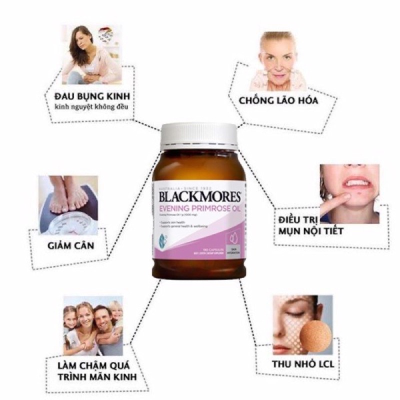 Tinh dầu hoa Anh Thảo Blackmores Evening Primrose Oil 190 viên nang (mẫu mới)  DATE MỚI NHẤT