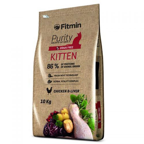 Thức ăn hạt khô cho mèo con FITMIN CAT PURITY KITTEN GRAIN FREE túi zip 1kg