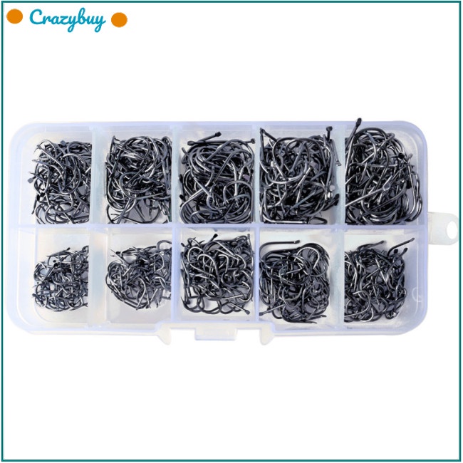 Cr 1 Bộ Lưỡi Câu Cá Bằng Thép Carbon Cao Cấp Không Đục Lỗ 3 # - 12 #