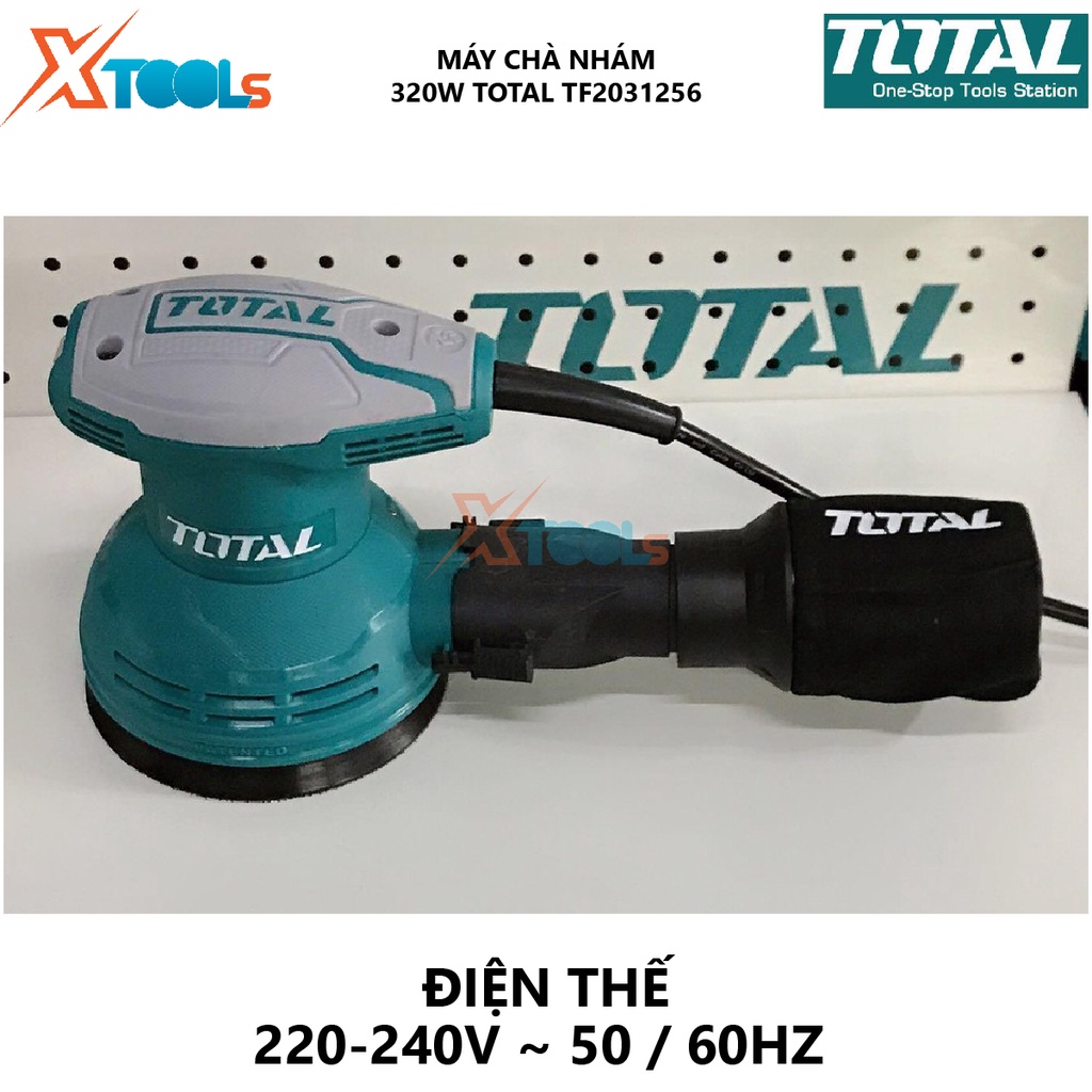 Máy chà nhám tròn 320w INGCO RS3208 - TOTAL TF2031256, đường kính đĩa 125mm, điện thế 220-240V, tặng 1 nhám và 1 bộ than