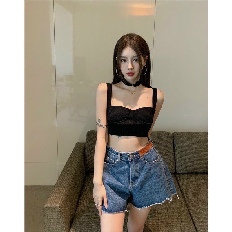 Áo bra nữ 2 dây cúp ngực có lót vải gân đũa siêu đẹp, siu hot Na14