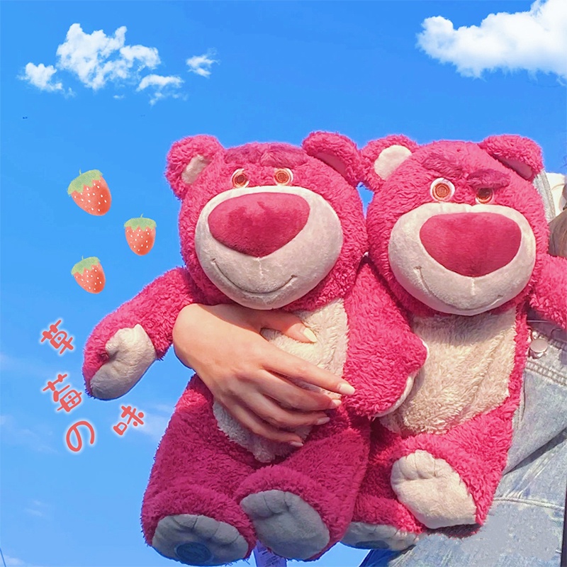 Gối Bông Mềm Mại Hình Chú Gấu Và Dâu Tây Dễ Thương