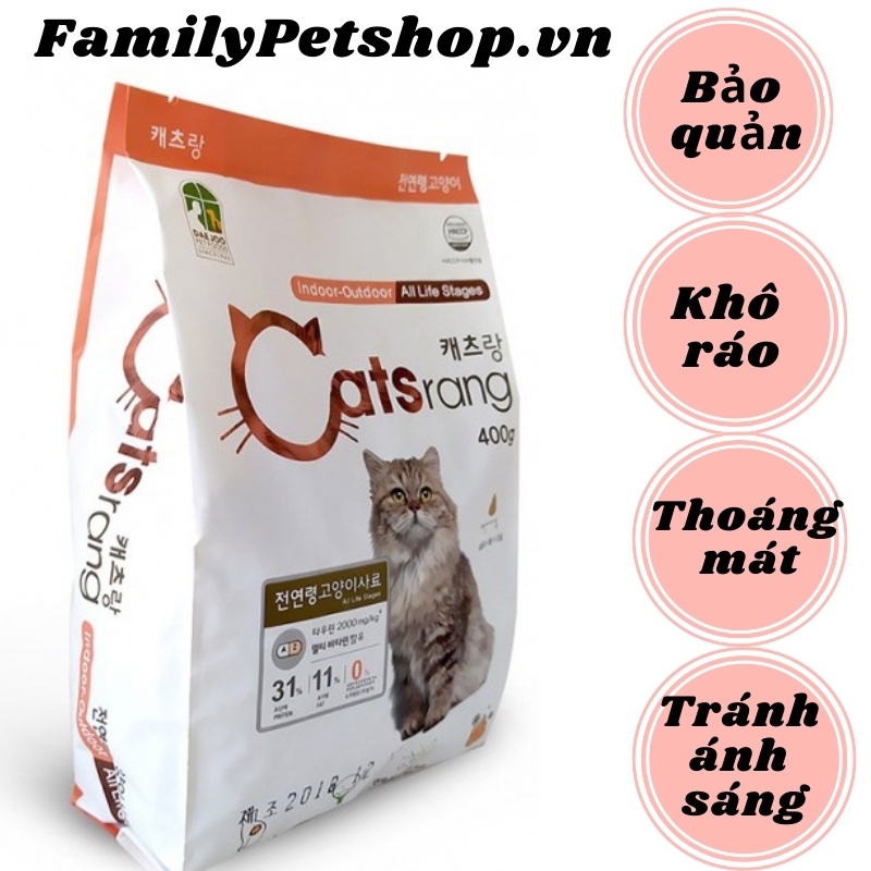 Thức ăn hạt cho mèo Catsrang Hàn Quốc-gói 400g-familypetshop.vn