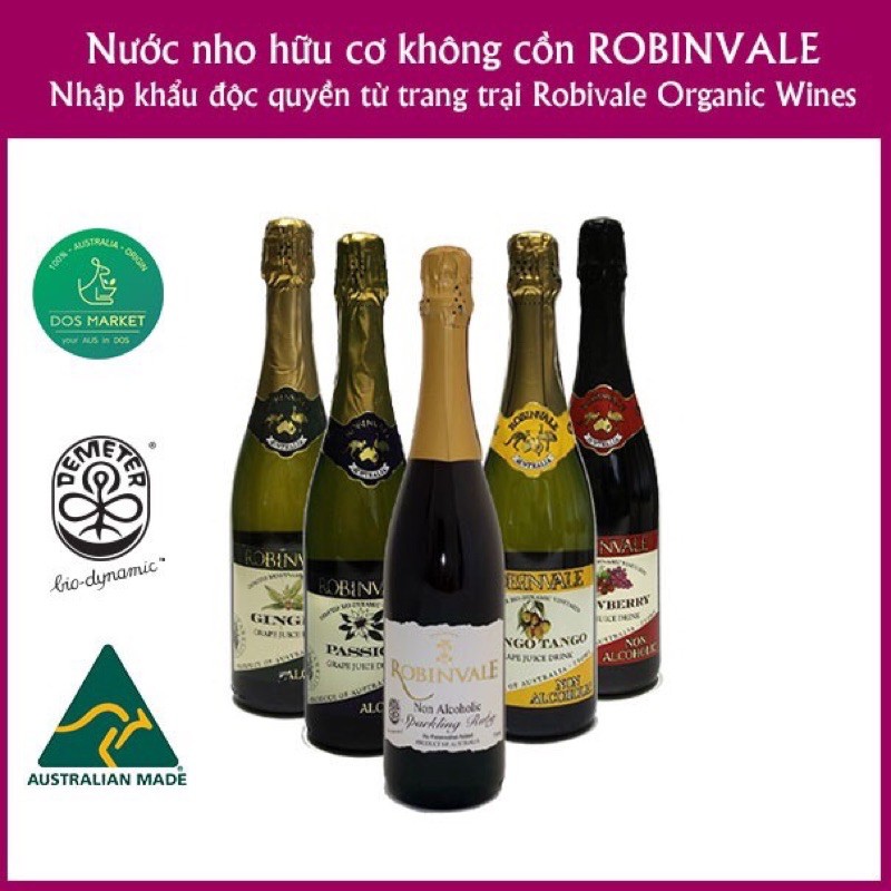 Nước ép trái cây có ga ROBINVALE nhập khẩu Úc không cồn