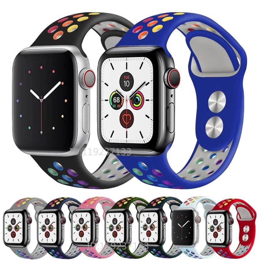 Dây Đeo Bằng Silicone Mềm Thoáng Khí Cho Đồng Hồ Thông Minh Apple Watch 41 / 40 / 38mm 49 / 45 / 44 / 42mm Ultra / 8 / 7 / SE / 6 / 5 / 4 / 3 / 2 / 1