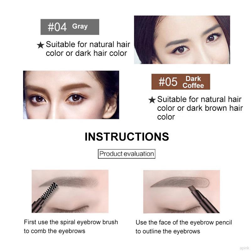 [Hàng mới về] Bút Kẻ Lông Mày Hai Đầu Xoay Tự Động Chống Thấm Nước Lâu Trôi Màu Sắc Dễ Sử Dụng