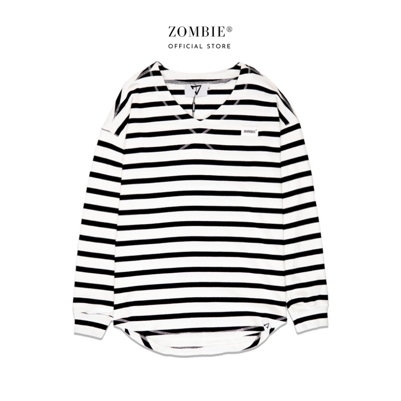Áo ZOMBIE® V Striped Sweater In B/White