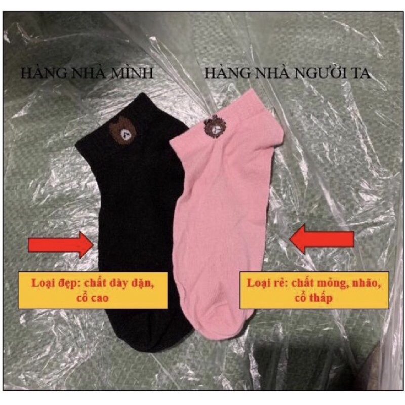 10 Đôi tất gấu hàng loại 1 dày đẹp, cổ cao, chất đanh lỳ