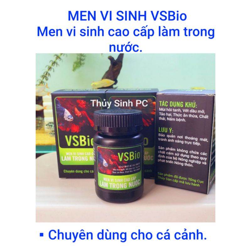 Men Vi Sinh VSBio 80g Dạng Bột Xử Lý Làm Trong Nước Bể Thủy Sinh Cá Cảnh