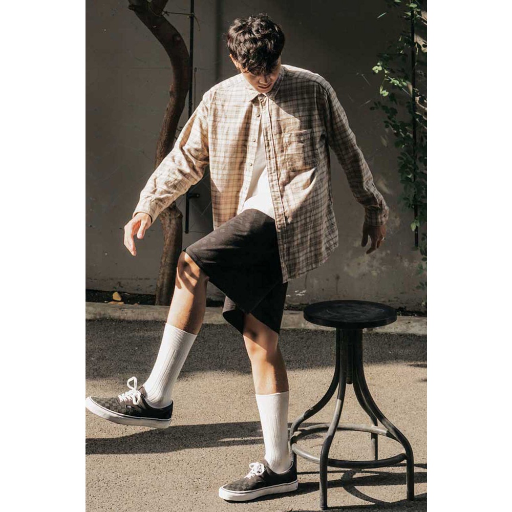 Quần Nam Nữ PC BRAND - PC Black Monogram Shorts Đen Chân Cua 100%