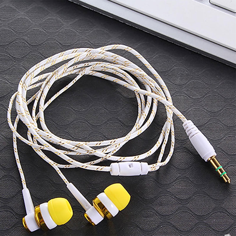 Tai nghe nhét trong stereo dây bện với giắc 3.5mm dành cho điện thoại thông minh | BigBuy360 - bigbuy360.vn