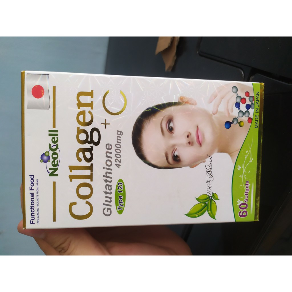 Collagen Glutathione C 42000mg làm đẹp da nám da vàng da chỗng lão hoá da hop 60vien