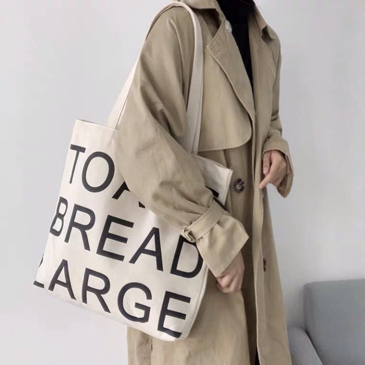 Túi tote vải canvas cao cấp Toast Bread Large khổ vuông phong cách Hàn Quốc