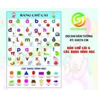 Bảng chữ cái decan dán tường (50×70cm)