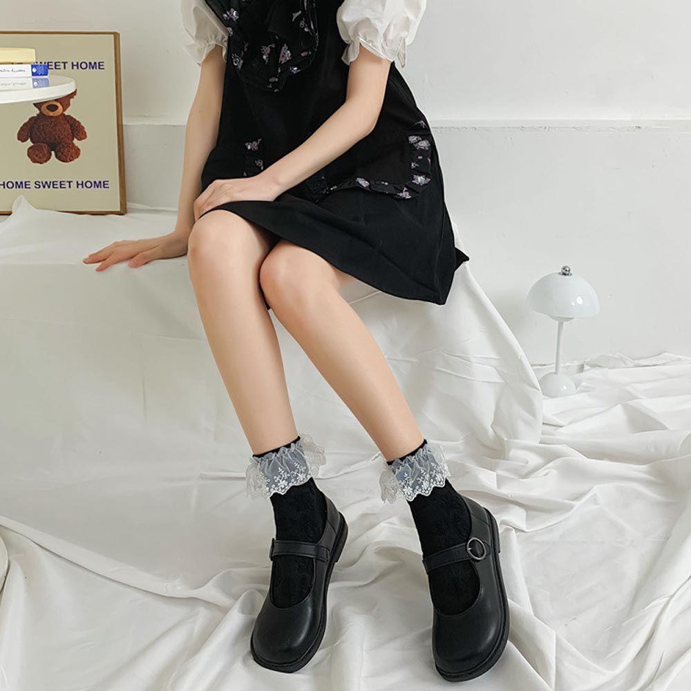 Vớ Cotton Kẻ Sọc Đính Nơ Phong Cách Harajuku 1 Cho Nữ