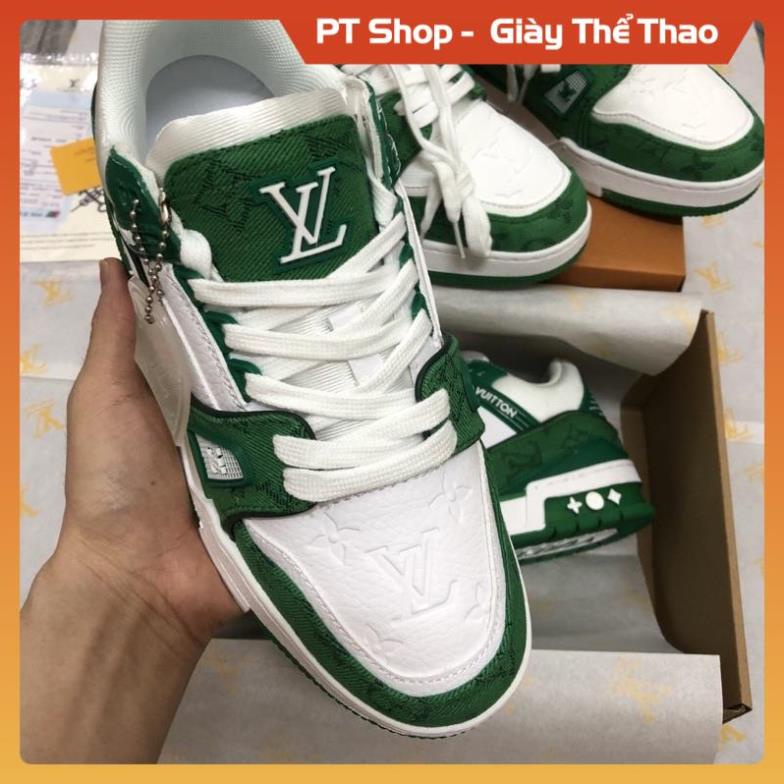 [FreeShip + Hàng Siu Cấp] Giày LV xanh lá trắng bản sc, Giày thể thao nam nữ, giày louis vuitton xanh green