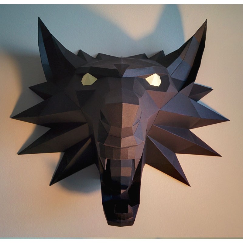 Ghép hình mô hình giấy anime Đầu sói The Witcher - The Witcher Paper Craft